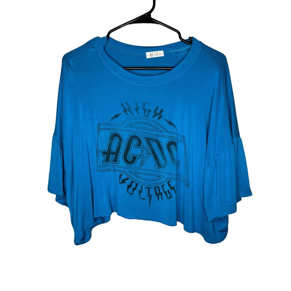 AC/DC Crop Top Blue‎ - Size Small